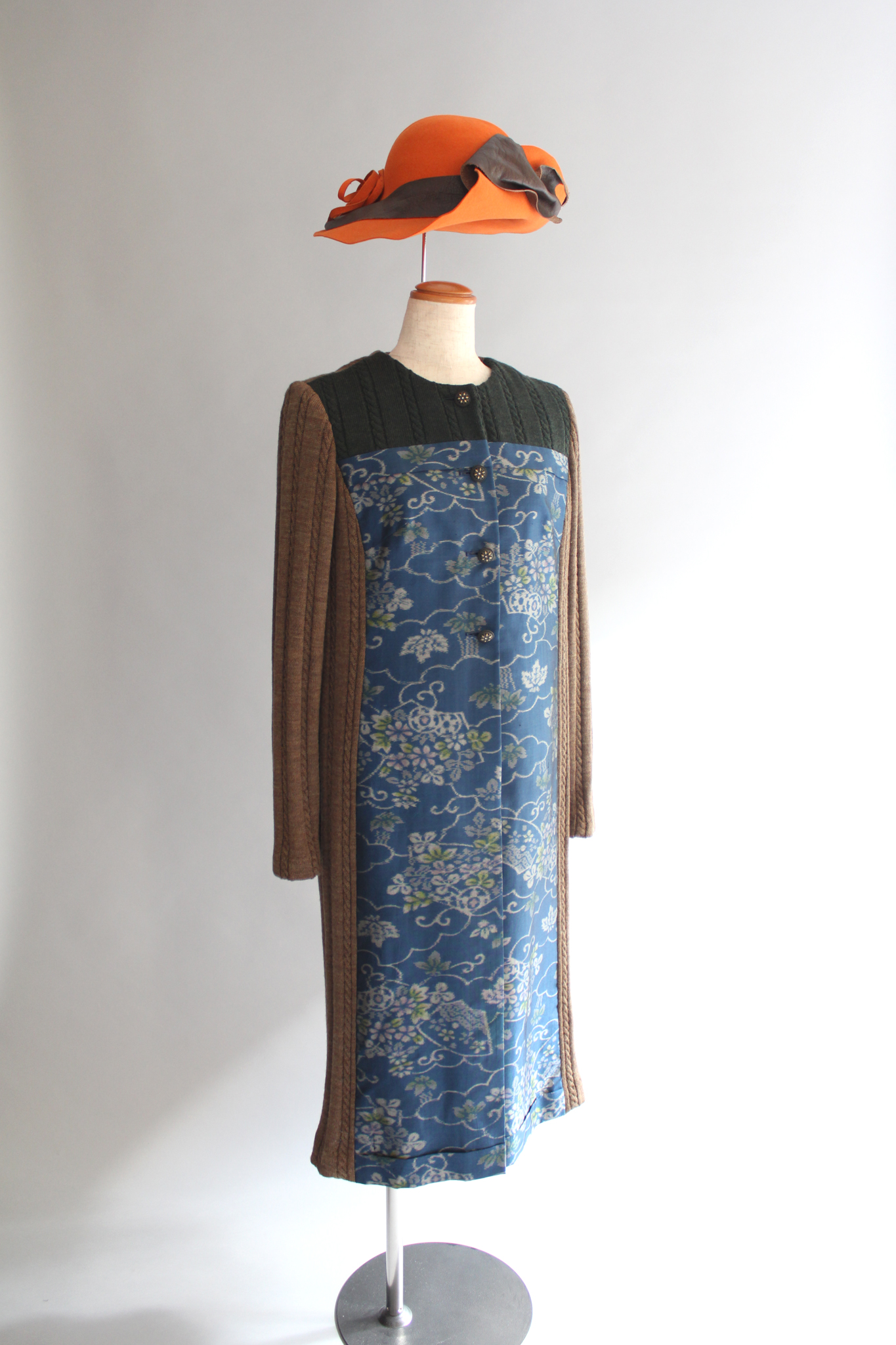 長井絣ニット・ワンピース nagai-kasuri knit one-piece dress